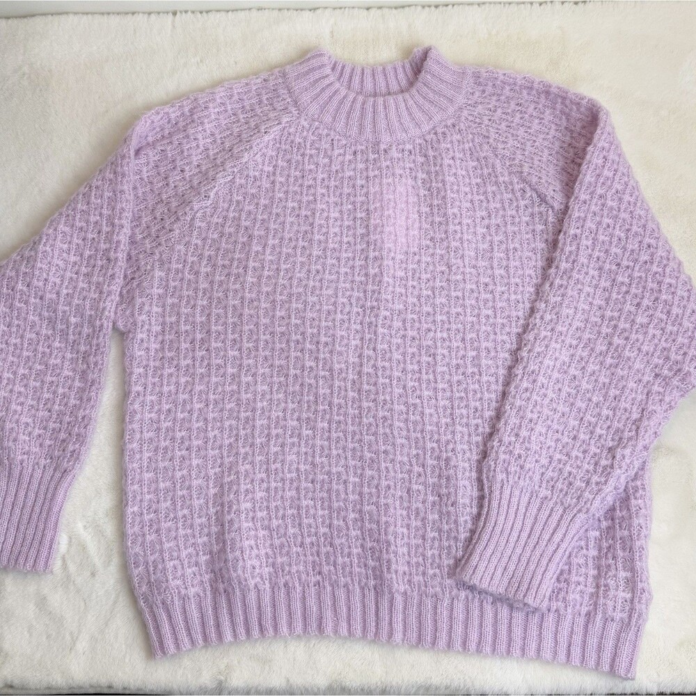 FRNCH Paris Norhen Sweater Textured Lavender Purple Pointelle Knit NWT  Sz S
